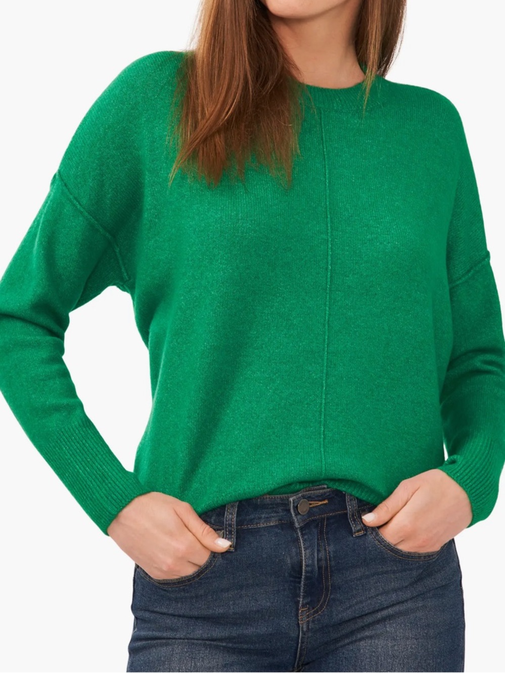 Vince Camuto green seam detail sweater never worn
